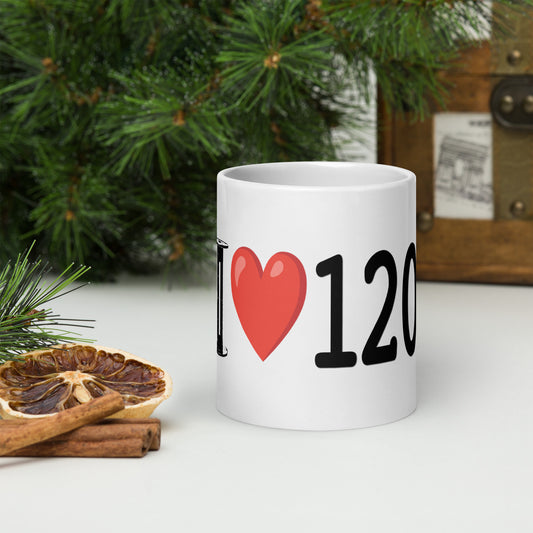 I heart 120 mug